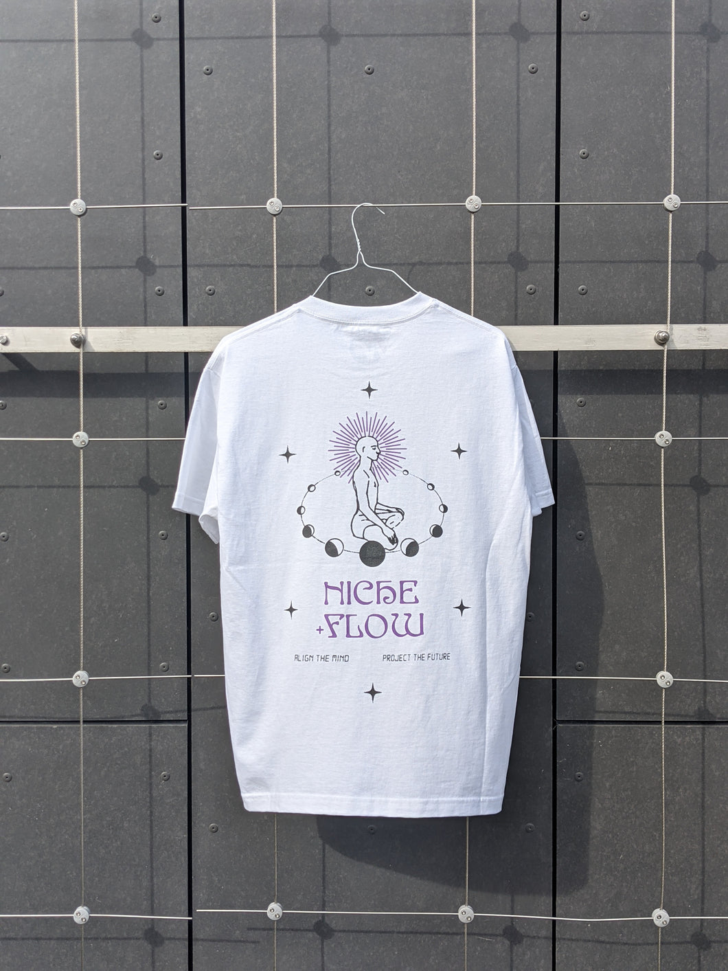 Niche + Flow - Align the Mind, Project the Future (White/Purple)